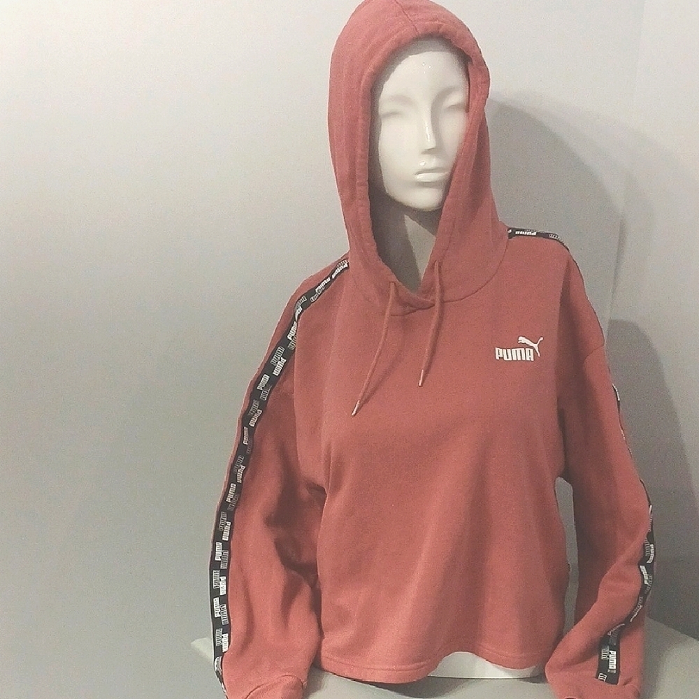 Puma Women's pinkish Hoodie Top, size XL, pre-owned